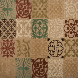 Portera Chocolate Moss Square Rug - Rugs