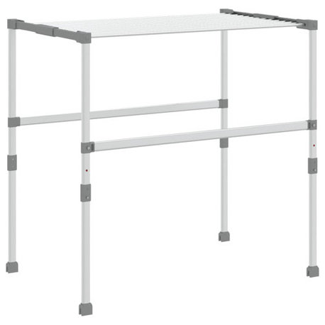 vidaXL Clothes Drying Rack Hanging Laundry Dry Rack Clothes Organizer Aluminum