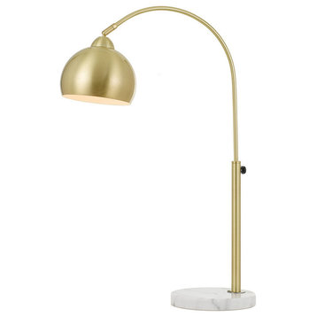 Orb Table Lamp With Metal Globe, Brushed Gold