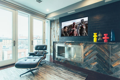 Inspiration for a modern living room remodel in New York