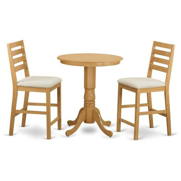 3-Piece Counter Height Set, Kitchen Dinette Table And 2 Counter Height Stool