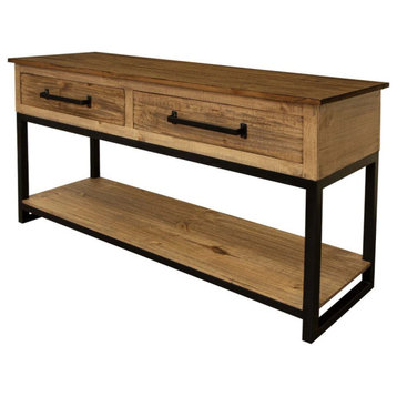 Toscana Solid Wood Sofa table with Two Drawers