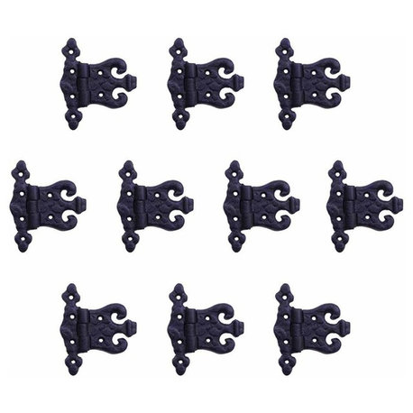 Wrought Iron Hinge Black Rustproof Door or Cabinet Pack of 10