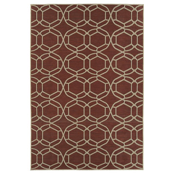 Kaleen Cove Collection Dark Red Area Rug 5'3"x7'6"