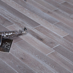 Garrison II Distressed - White Oak Grey White Wash Hardwood Flooring - Engineered Wood Flooring