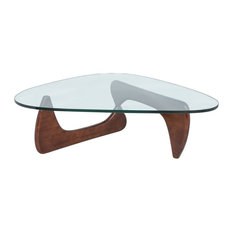 Interlocking Coffee Tables Houzz Leisuremod Imperial Modern Gl Top Wooden Base Triangle Coffee Table Walnut