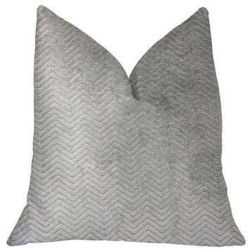 Silver Moon Gray and Silver Luxury Throw Pillow, 12"x20"
