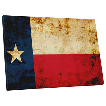 Vintage Texas Flag Gallery Wrapped Canvas Wall Art