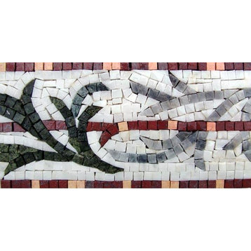 Mosaic Border Art, Arabesque Leaf, 6"x12"