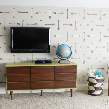 Tribal Arrows Stenciled Playroom