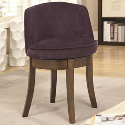 Coaster 900070 Eggplant Linen-Like Chenille Vanity Stool - Indoor Benches