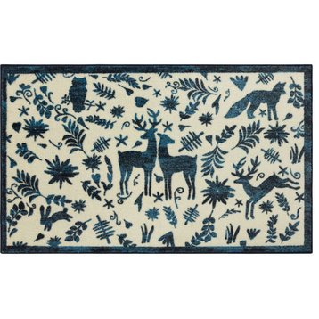 Mohawk Home Holiday Forest Blue 2' 6" x 4' 2" Kitchen Mat