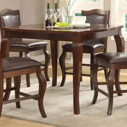 Coaster Square Cherry 5-Piece Counter Height Table and Chair Set - Dining Sets