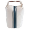 Recycled Canvas Snap and Fold Bucket, Stripe Blue