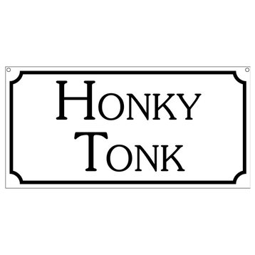 Honky Tonk, Aluminum Vintage Bar Club Tavern Carnival Saloon Sign, 6"x12"