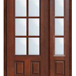 Prehung Patio Side light Door 80 Fiberglass 3/4 Lite 6 Lite - Patio Doors