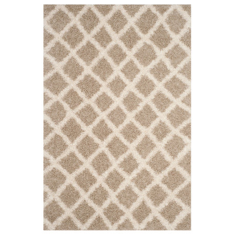 Safavieh Dallas Shag Collection SGDS258 Rug, Beige/Ivory, 8'6"x12'