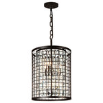 CWI Lighting - Meghna 6 Light Up Chandelier With Brown Finish - Displaying an intriguing pairing of metal and crystal, the Meghna 6 Light Chandelier has the perfect character to bring style and personality to your space. This up chandelier in brown finish features a cage-like shade encircling clear crystal prisms. From within are six candelabra bulbs that cast a soft but appealing glow to your room. Completing the industrial chic look is an adjustable chain. Feel confident with your purchase and rest assured. This fixture comes with a one year warranty against manufacturers defects to give you peace of mind that your product will be in perfect condition.
