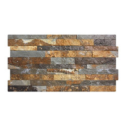 Walls and Floors - Dark Rustic Split Face Effect Tiles, 1 m2 - Wall And Floor Tile