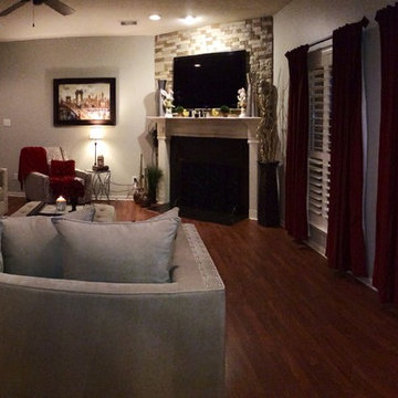 Gray and Red Living Room