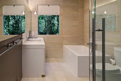 Photo of a contemporary bathroom in Seattle.