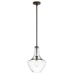 Kichler Lighting - Kichler Lighting 42141OZCLR Everly - 10.50" One Light Pendant - The design of this 1 light pendant from Everly collection is based on decorative blown glass containers. It features clear glass and is made memorable with the use of vintage squirrel cage filament lamps. Contemporary or traditional, this pendant can be used singularly or in multiples to elevate every room.* Number of Bulbs: 1*Wattage: 100W* BulbType: A19* Bulb Included: No