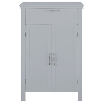 Meader Bathroom 2 Door Floor Storage Cabinet With Drawer, Grey
