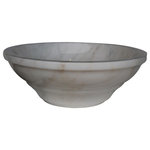 TashMart - Elegant Natural Stone Vessel Sink, White Marble - The Elegant Vessel Sink is versatile in that it can be installed as a drop-in, semi-recessed or above the counter vessel sink.  This sink comes in a number of natural stone colors including limestone, light travertine, noce travertine, sea grass and beige marble.
