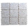 Carrara Marble Herringbone Mosaic Venato Carrera Tile Polished 1x2, 1 sheet