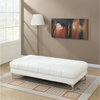 Leather Ottoman In White