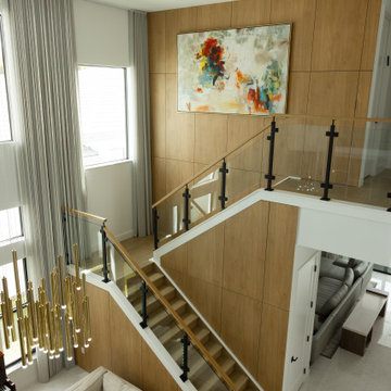 Modern Architectural Millwork Feature Wall & Stair Paneling