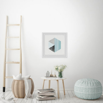 "Geometric Edges" Framed Painting Print