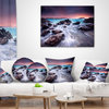 Fascinating View of Rocky Coast Seascape Throw Pillow, 18"x18"