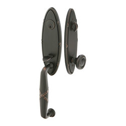 Emtek 4714 Oval Ribbon & Reed Brass Tubular Entry Set - Products