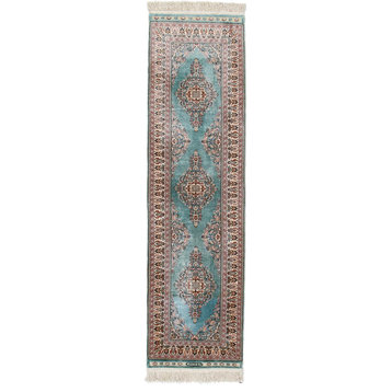 Oriental Rug Cinar Silk 4'7"x1'3" Hand Knotted Carpet