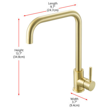 Single Handle Pull Down Sprayer Kitchen Faucet, Brushed Gold