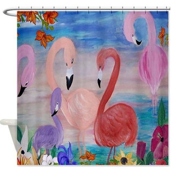 Flamingo Garden Shower Curtain