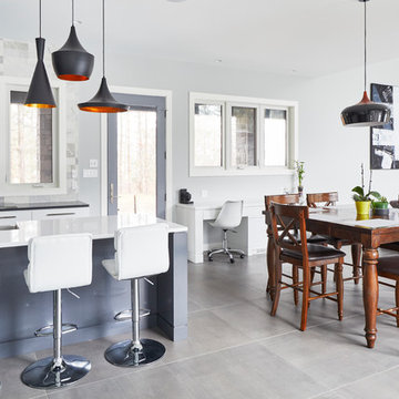 Ultra-Modern Kitchen with Custom Dining Area