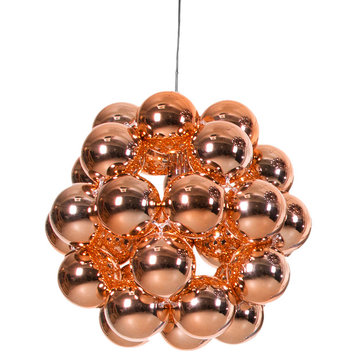 Innermost Modern Beads Penta Pendant Light, Copper Polished