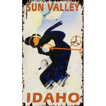 Modern Sun Valley Vintage Wooden Sign, 15"x26"