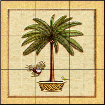 Tile Mural, Coconut Palm 1 by Dan Morris