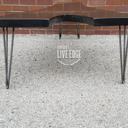 Walnut Coffee Table- Live Edge- Long Coffee Table- Java- Black- Steel- Industria - Coffee Tables