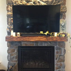Mike C. accent wall, mantle and frames - Fireplace Mantels