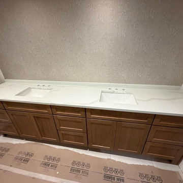 Luxury Double Vanity Quartz Countertops in Alpharetta GA
