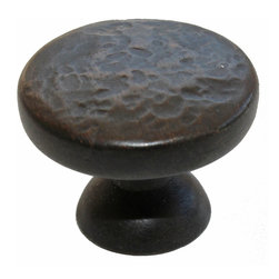 GlideRite Hardware - 1-1/8" Round Hammered Cabinet Hardware Knobs, Oil Rubbed Bronze - Cabinet And Drawer Knobs