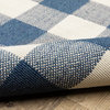 Madelina Gingham Check Indoor/Outdoor Area Rug, Blue, 3'7"x5'6"