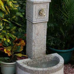 Solid Modern Stone Fountains crafted from Granite - Ruby Falls - Outdoor Fountains And Ponds