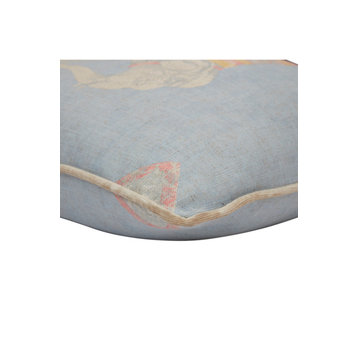 Sky Blue Elephant Print Piped Cushion | Andrew Martin Jumbo
