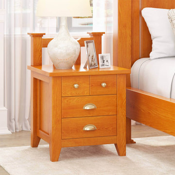 Longport Traditional Style Mahogany Wood 4 Drawer Nightstand