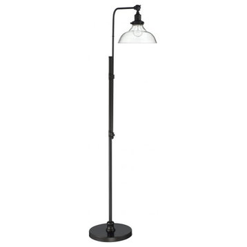 Adjustable 1 Light Floor Lamp, Flat Black/Bronze